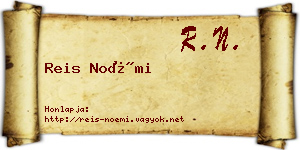 Reis Noémi névjegykártya